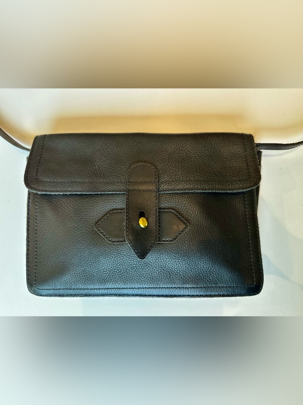 Madewell Mr. Famous Black Leather Shoulder Bag